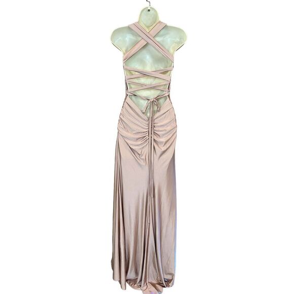 Le Femme Square Neck Dress in Mauve NWOT Size 4 - Picture 3 of 4